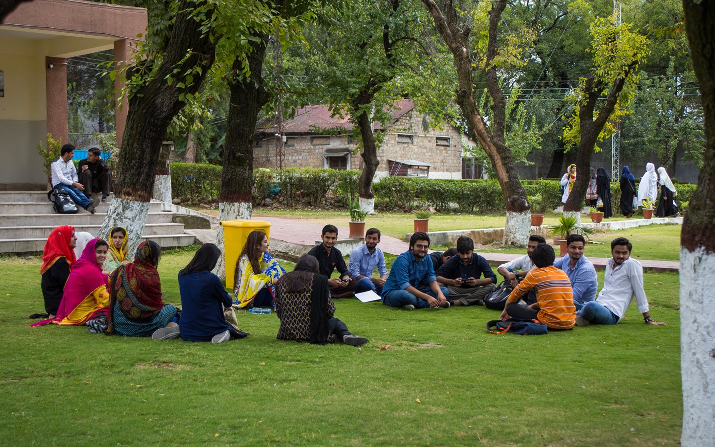 Students on the lawn at CUI Abbottabad Campus